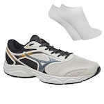 Kit Tênis Mizuno Hawk 5 + Meia - Masculino BEGE