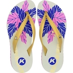 Sandália De Dedo Kenner Ibiza Palm Rich Gold Feminina BRANCO/AZUL