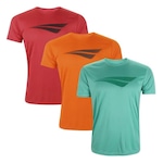 Kit Camiseta Penalty X - 3 Unidades - Masculina LARANJA/VERMELHO