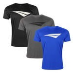 Kit Camiseta Penalty X - 3 Unidades - Masculina CINZA CLA/AZUL