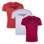 Kit Camiseta Penalty X - 3 Unidades - Masculina VERMELHO/BRANCO