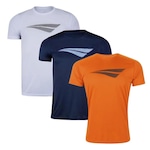 Kit Camiseta Penalty X - 3 Unidades - Masculina BRANCO/LARANJA