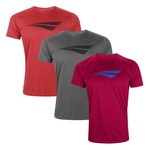 Kit Camiseta Penalty X - 3 Unidades - Masculina VERMELHO/CINZA