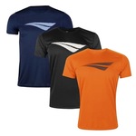 Kit Camiseta Penalty X - 3 Unidades - Masculina AZUL ESC/LARANJA