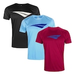 Kit Camiseta Penalty X - 3 Unidades - Masculina Vermelho/Preto