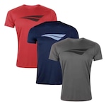 Kit 3 Camisetas Penalty X Masculina CINZA/VERMELHO