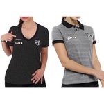 Kit Camisa do Ceará 2018 Topper - 2 Unidades - Feminino PRETO/CINZA