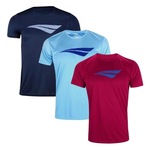 Kit Camiseta Penalty X - 3 Unidades - Masculino VERMELHO/AZUL ESC