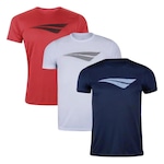 Kit Camiseta Penalty X - 3 Unidades - Masculino VERMELHO/AZUL ESC