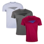 Kit Camiseta Penalty X - 3 Unidades - Masculino CINZA/VERMELHO