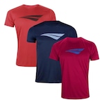 Kit Camiseta Penalty X - 3 Unidades - Masculino VERMELHO/AZUL ESC