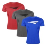 Kit Camiseta Penalty X - 3 Unidades - Masculino CINZA/VERMELHO