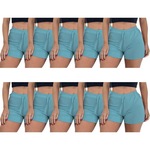 Kit Shorts Pmc Canelado - 10 Unidades - Feminino AZUL