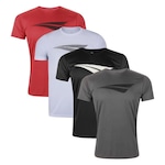 Kit Camisetas Penalty X - 4 Unidades - Masculina CINZA/VERMELHO