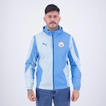 Jaqueta com Capuz Manchester City Pré Jogo Woven Puma - Masculina AZUL