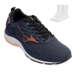 Kit Tênis Mizuno Space 4 + Meia - Masculino AZUL/LARANJA