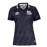 Camisa Pólo do Santos III 2021 Umbro - Feminina MARINHO/PETROLEO