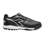 Chuteira Society Diadora Calcio Elite - Adulto PRETO/BRANCO