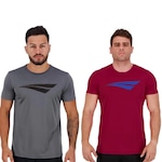 Kit Camiseta Penalty X - 2 Unidades - Masculino CINZA/VERMELHO