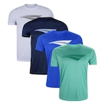 Kit Camisetas Penalty X - 4 Unidades - Masculina BRANCO/AZUL