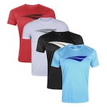 Kit Camisetas Penalty X - 4 Unidades - Masculina AZUL/VERMELHO