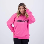 Blusão de Moletom Adidas Logo Linear - Feminino ROSA