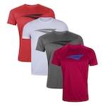 Kit Camisetas Penalty X - 4 Unidades - Masculina VERMELHO/CINZA