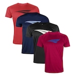 Kit Camisetas Penalty X - 4 Unidades - Masculina PRETO/VERMELHO