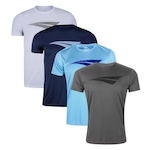 Kit Camisetas Penalty X - 4 Unidades - Masculina CINZA/BRANCO