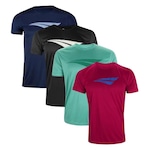 Kit Camisetas Penalty X - 4 Unidades - Masculina Vermelho/Preto