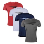 Kit Camisetas Penalty X - 4 Unidades - Masculina VERMELHO/CINZA