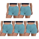 Kit Shorts Pmc Canelado - 5 Unidades - Feminino AZUL