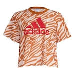 Camiseta do Flamengo adidas Crf Farm Gfx T - Feminina MARROM