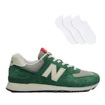 Kit Tênis New Balance 574 V2 + 3 Pares de Meias - Masculino VERDE