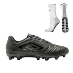 Kit Chuteira de Campo Umbro Class + Meia Antiderrapante - Adulto PRETO