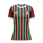 Camisa do Fluminense Baby Look Attract Tricolor Braziline - Feminina VERMELHO/VERDE