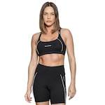 Top Fitness Run More Duplo Max - Feminino PRETO/BRANCO