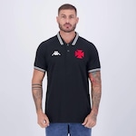 Camisa Polo Kappa Vasco Inserts - Masculina PRETO