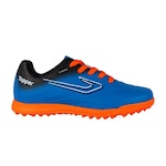 Chuteira Society Topper Forza Iii - Infantil AZUL/LARANJA