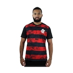 Camiseta Braziline Fla Arbor Adulto - PRETO/VERMELHO