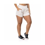 Shorts Orbis Fitness Poliamida Cirrê Cós Alto - Feminino Off White