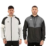 Kit 2x Jaquetas Kappa Quebra Vento Witz - Masculina CINZA/PRETO