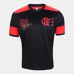 Camiseta do Flamengo Retrô Zico - Masculina PRETO/VERMELHO