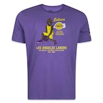 Camiseta New Era Los Angeles Lakers Building - Masculina ROXO