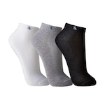 Meia Cano Curto Lupo - 3 Pares - Adulto PRETO/BRANCO/CINZA