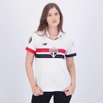 Camisa do São Paulo I 2024 Patch Libertadores New Balance - Feminina BRANCO