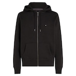 Jaqueta com Capuz de Moletom Tommy Hilfiger Flag Logo Zip Thru Hood Masculina PRETO