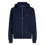 Jaqueta com Capuz de Moletom Tommy Hilfiger Flag Logo Zip Thru Hood Masculina AZUL ESCURO