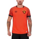 Camisa de Goleiro do Sport Recife Of. 2021 Umbro - Masculina LARANJA/PRETO