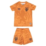 Kit Uniforme de Futebol do Sport Clube Recife Of. 3 2021 Umbro - Infantil LARANJA/AZUL ESC